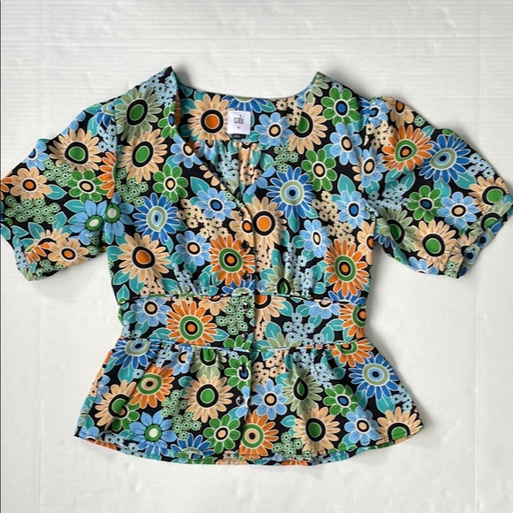 CAbi Multicolor Floral Happy Top Blouse XS - Picture 13 of 17